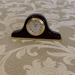 Elegant Mini Brown and Gold Desk Clock